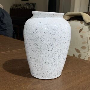 Stanley White Speckled Ceramic Vase